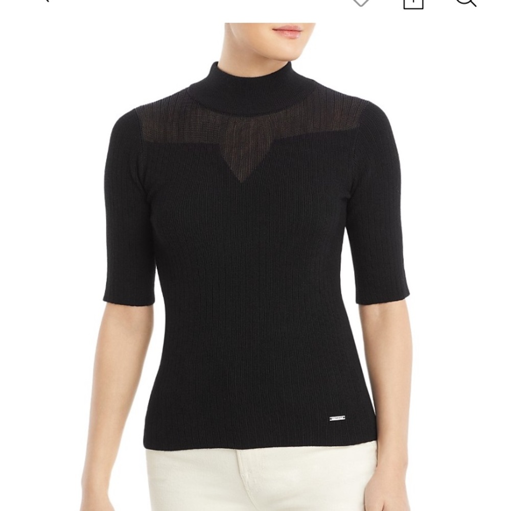 Black sheer ribbed shirt